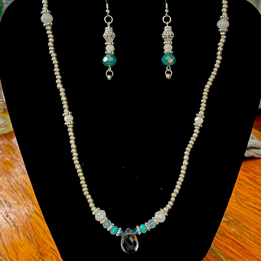 Earrings and necklace